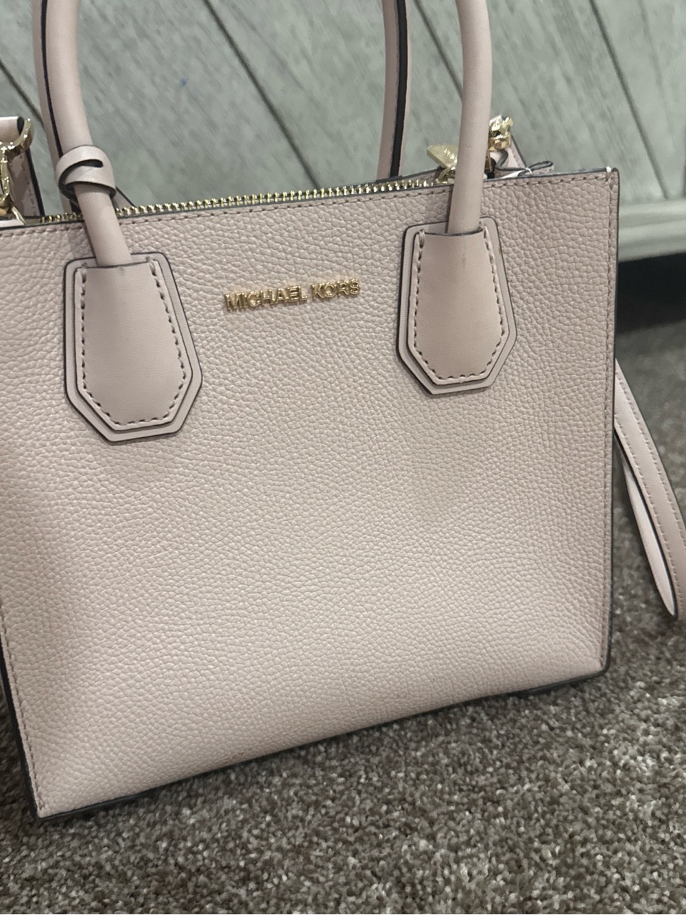 Michael Kors Blush Pink Pebbled Leather Satchel